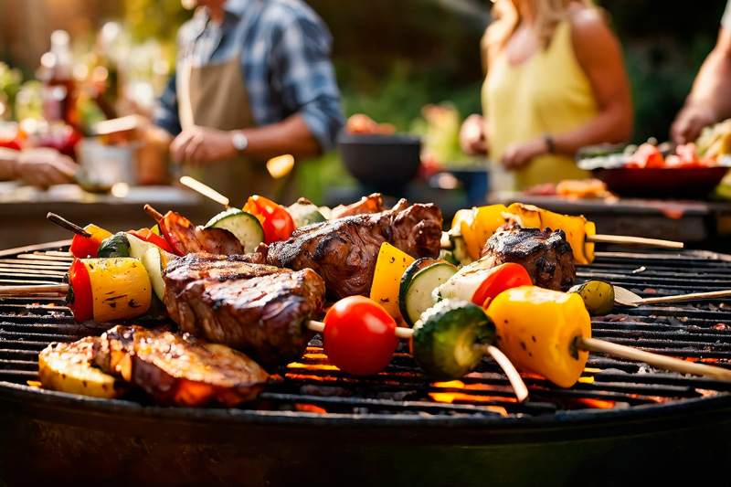grill nyársak a tűzön